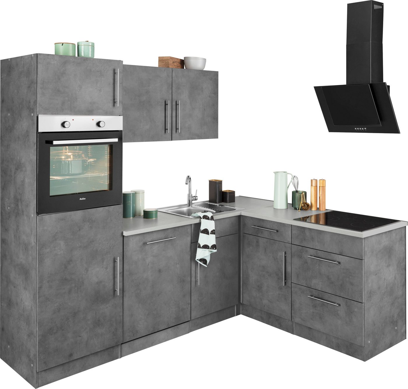 wiho Küchen Winkelküche Cali, ohne E-Geräte, Stellbreite 230 x 170 cm von wiho Küchen