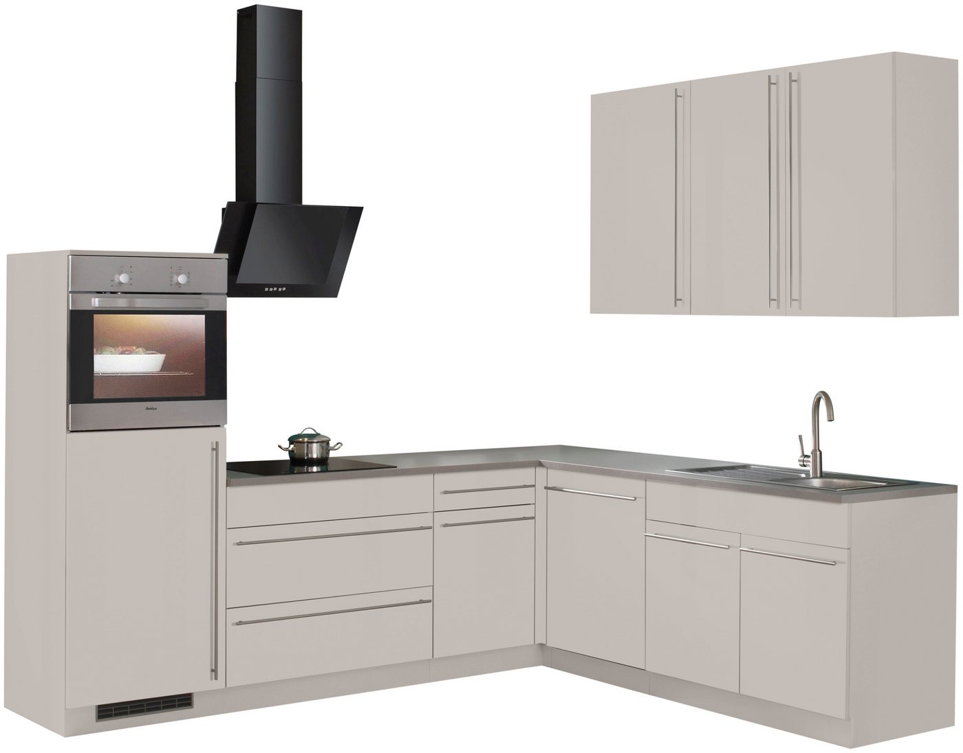 wiho Küchen Winkelküche Chicago, mit E-Geräten, 260 x 220 cm von wiho Küchen