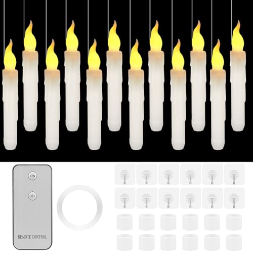 wiipara 12 Stück LED Stabkerzen, Flackernde Spitzkerzen Tropfwachs-Kerzen, Flammenlose 16,5 cm LED Candles mit Fernbedienung, Seil und Haken für Halloween Weihnachten Hochzeit Party Deko wiipara 12 Stück LED Stabkerzen, Flackernde Spitzkerzen Tropfwachs-Kerzen, Flammenlose 16,5 cm LED Candles mit Fernbedienung, Seil und Haken für Halloween Weihnachten Hochzeit Party Deko von wiipara