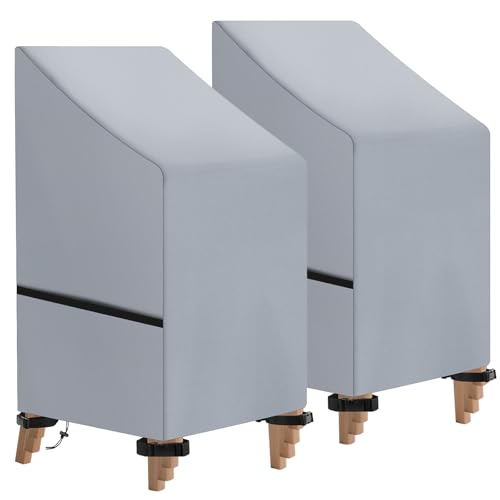 wiipara 2 Stück Gartenstühle Abdeckung Gartenmöbel Schutzhülle für Stapelstühle, Gartenstuhl Abdeckung Wasserdicht, Winterfest, UV-Beständig, Reißfest, Stuhlabdeckung Outdoor Wetterfest 65x65x80/120cm wiipara 2 Stück Gartenstühle Abdeckung Gartenmöbel Schutzhülle für Stapelstühle, Gartenstuhl Abdeckung Wasserdicht, Winterfest, UV-Beständig, Reißfest, Stuhlabdeckung Outdoor Wetterfest 65x65x80/120cm von wiipara