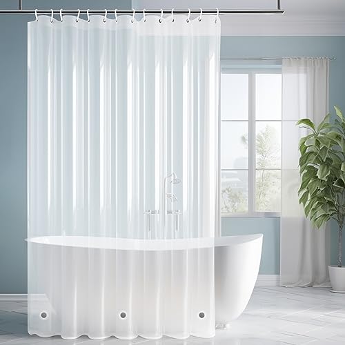 wiipara Duschvorhang 180x180, Waschbar Badvorhang Anti-Schimmel PEVA Badezimmer Vorhang Shower Curtains Duschvorhang Frosted, Badevorhang Duschvorhänge für Badewannen inkl. 12 Duschvorhangringe von wiipara