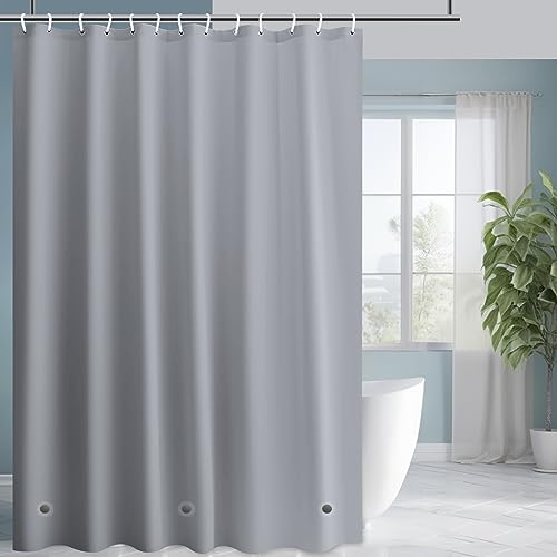 wiipara Duschvorhang 180x180, Waschbar Badvorhang Anti-Schimmel PEVA Badezimmer Vorhang Shower Curtains Duschvorhang Grau, Badevorhang Duschvorhänge für Badewannen inkl. 12 Duschvorhangringe von wiipara