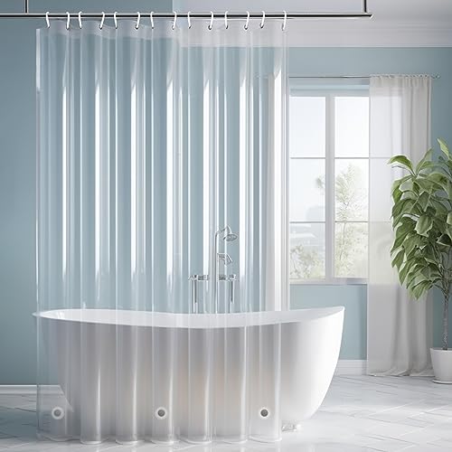 wiipara Duschvorhang 180x180, Waschbar Badvorhang Anti-Schimmel PEVA Badezimmer Vorhang Shower Curtains Duschvorhang Transparent, Badevorhang Duschvorhänge für Badewannen inkl. 12 Duschvorhangringe von wiipara