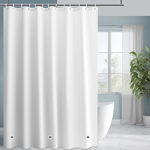 wiipara Duschvorhang 180x180, Waschbar Badvorhang Anti-Schimmel PEVA Badezimmer Vorhang Shower Curtains Duschvorhang Weiß, Badevorhang Duschvorhänge für Badewannen inkl. 12 Duschvorhangringe von wiipara