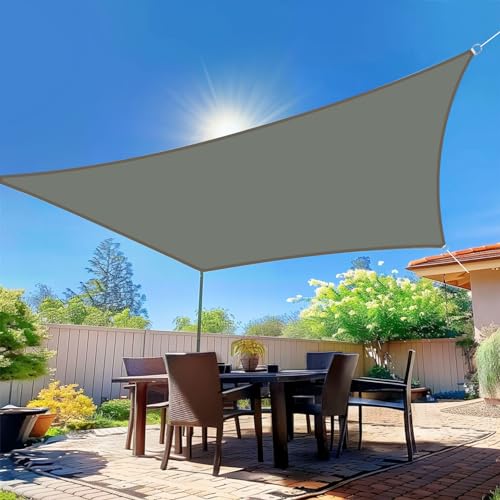 wiipara Sonnensegel Wasserdicht Rechteckig, Premium Polyester Sonnensegel für Balkon Terrasse Sonnenschutz, UV Schutz, Segeltuch Wasserdicht Regenschutz, inkl. Befestigungsseile - Anthrazit, 2x3m von wiipara