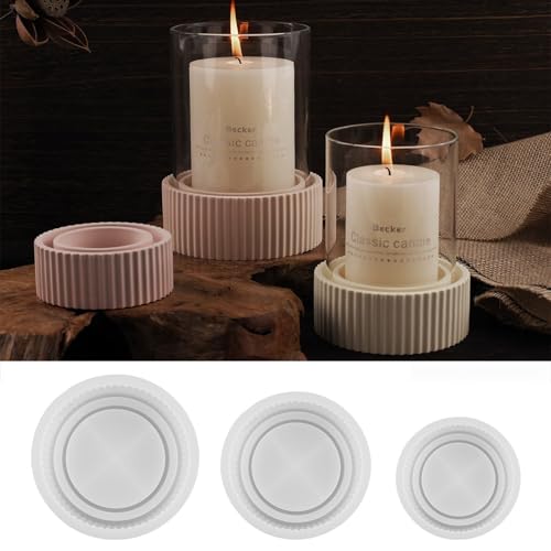 WIKIMO 3 Stück Silikonformen Gießformen für Kerzenhalter, Gips zum Gießen für Kerzen, Epoxidharz Formen Raysin Gießformen DIY Handgefertigter Silikonform Kerzenhalter WIKIMO 3 Stück Silikonformen Gießformen für Kerzenhalter, Gips zum Gießen für Kerzen, Epoxidharz Formen Raysin Gießformen DIY Handgefertigter Silikonform Kerzenhalter von wikimo