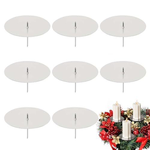 WIKIMO 8er Set Silbern Kerzenhalter Adventskranz, Ø 8 cm/3,15 Zoll Metall Kerzenständer für Adventskranz Weihnachten, Hochzeiten, Geburtstage und Festtagsdekorationen WIKIMO 8er Set Silbern Kerzenhalter Adventskranz, Ø 8 cm/3,15 Zoll Metall Kerzenständer für Adventskranz Weihnachten, Hochzeiten, Geburtstage und Festtagsdekorationen von wikimo