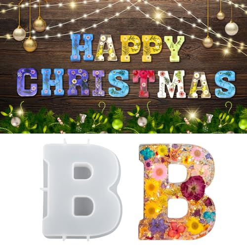 wikimo Silikonform Buchstaben Groß, 18 cm/7 inch Epoxidharz Formen für 3D-Alphabet, Silikonform GießForm für Geburtstag Hochzeit Party Weihnachten Kunst Basteln Ornamente(B) wikimo Silikonform Buchstaben Groß, 18 cm/7 inch Epoxidharz Formen für 3D-Alphabet, Silikonform GießForm für Geburtstag Hochzeit Party Weihnachten Kunst Basteln Ornamente(B) von wikimo