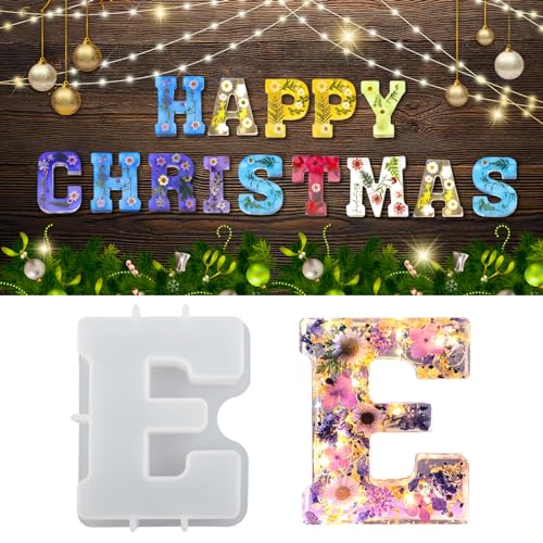 wikimo Silikonform Buchstaben Groß, 18 cm/7 inch Epoxidharz Formen für 3D-Alphabet, Silikonform GießForm für Geburtstag Hochzeit Party Weihnachten Kunst Basteln Ornamente(E) wikimo Silikonform Buchstaben Groß, 18 cm/7 inch Epoxidharz Formen für 3D-Alphabet, Silikonform GießForm für Geburtstag Hochzeit Party Weihnachten Kunst Basteln Ornamente(E) von wikimo