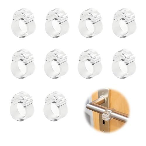 wilcractk Türklinkenpuffer, Türgriff Schutz aus Transparentem PVC, Silikon Türstopper Ohne Bohren, 10er Set, Stoßdämpfer Für Wandschutz und Geräuschreduzierung von wilcractk