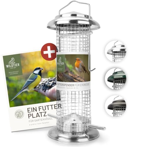 wildtier liebe Vogelfuttersäule Edelstahl 23,5cm, Silber - Erdnussfutterspender aus rostfreiem Edelstahl, Vogel Futterstation, Futtersäule, Nüsse Erdnüsse, Wildvögel Futtersilo wildtier liebe Vogelfuttersäule Edelstahl 23,5cm, Silber - Erdnussfutterspender aus rostfreiem Edelstahl, Vogel Futterstation, Futtersäule, Nüsse Erdnüsse, Wildvögel Futtersilo von wildtier liebe