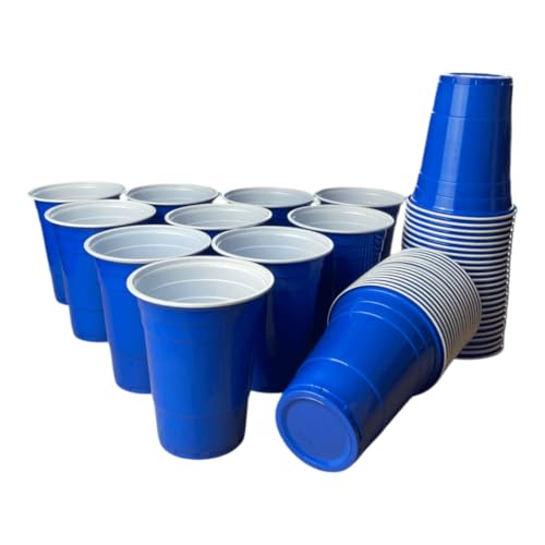 wildvival 50x Blaue Party-Becher – Robuste Plastikbecher für jeden Anlass – 16 oz (473 ml) – Ideal für Partys, Picknicks und mehr von wildvival