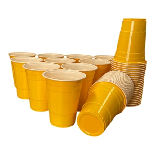 wildvival 50x Gelbe Party-Becher – Robuste Plastikbecher für jeden Anlass – 16 oz (473 ml) – Ideal für Partys, Picknicks und mehr von wildvival