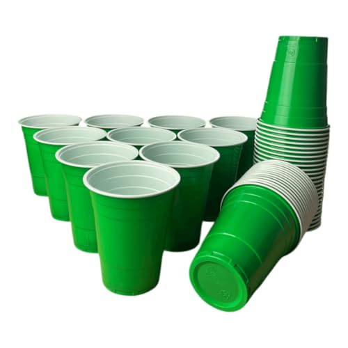 wildvival 50x Grüne Party-Becher – Robuste Plastikbecher für jeden Anlass – 16 oz (473 ml) – Ideal für Partys, Picknicks und mehr von wildvival