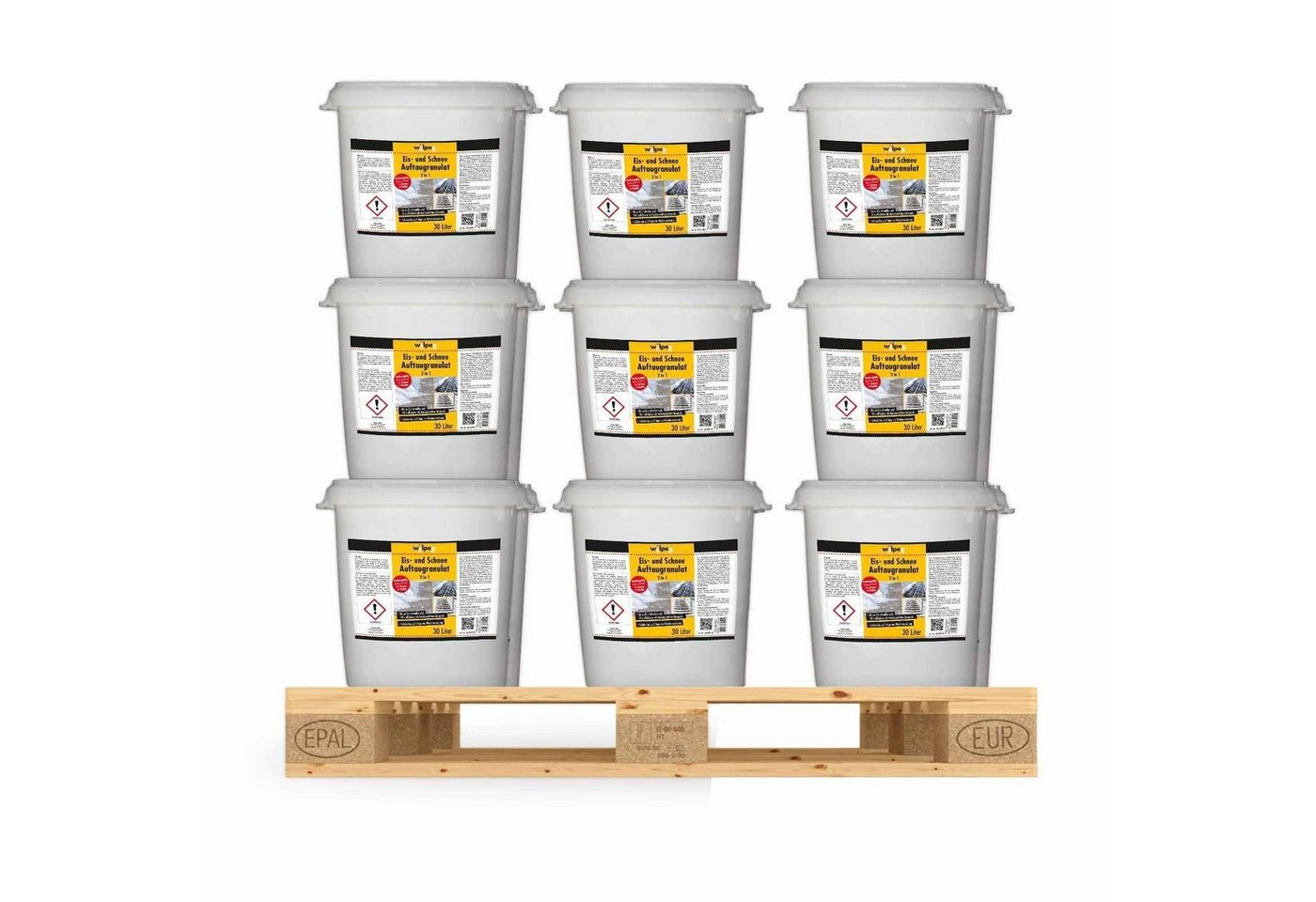 wilpeg® Sand Eis- & Schnee Auftaugranulat 2in1 - Taugranulat - 18x 30 Liter Eimer von wilpeg®