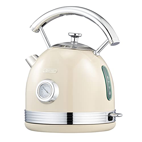 Wiltal Wasserkocher Retro, Edelstahl Design-Wasserkocher aus Elektrischer, Toaster Wasserkocher set Retro, 2200 W, 1,8 Liter, Ideal für Tee, Kaffee, Babynahrung, BPA frei… von wiltal