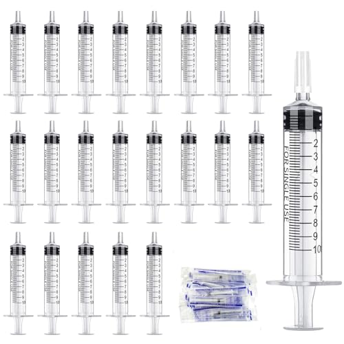 24 Stück Spritzen 10ml Spritze 10ml mit Kappe Sterile Dosierspritze Ohne Nadel Einwegspritzen 10ml für Pflanzenbewässerung Kleine Haustierfütterung Wissenschaftliche Labor von winbest