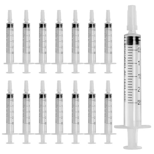 50 Stück Spritzen, 2ml Spritze, Einwegspritzen Ohne Nadel, Kolostrum Spritze, Dosierspritze, Flüssigkeitsmaß Spritzen für wissenschaftliche Labore, Gießen, Nachfüllen, Füttern von Haustieren von winbest