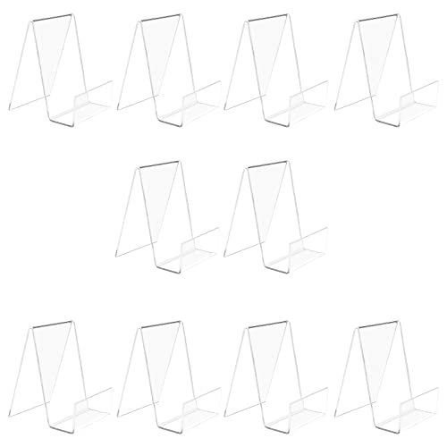 Acryl Buchständer 10 Stück Buch Staffelei Transparent Buchaufsteller Multifunktion Prospektständer Schrägsteller für Bücher Angezeigt Notebooks Bilderalben Bilderbücher von windfrom