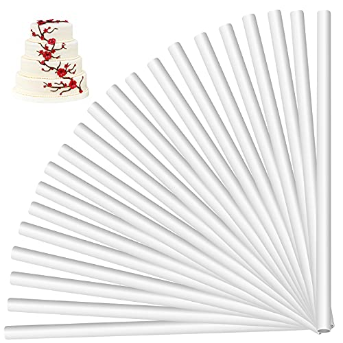 Kuchen Dübelstangen 30 Stücke Kuchenstützen aus Kunststoff Mehrweg Tortenstabilisatoren Tortenstützen Wiederverwendbar Zweistöckige Hohlsäulen für Gestufte Kuchen Konstruktion und Stapelung 24 cm von windfrom
