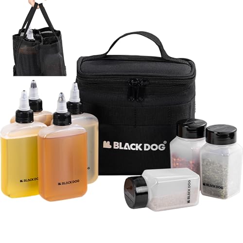 Naturehike Blackdog Camping-Gewürz-Set mit 7 Behältern, Pfeffer- und Salzstreuer mit Löchern und Deckeln, 7-teiliges tragbares Outdoor-Reise-Gewürz-Set, Aufbewahrungstasche für Outdoor, Reisen von windhike