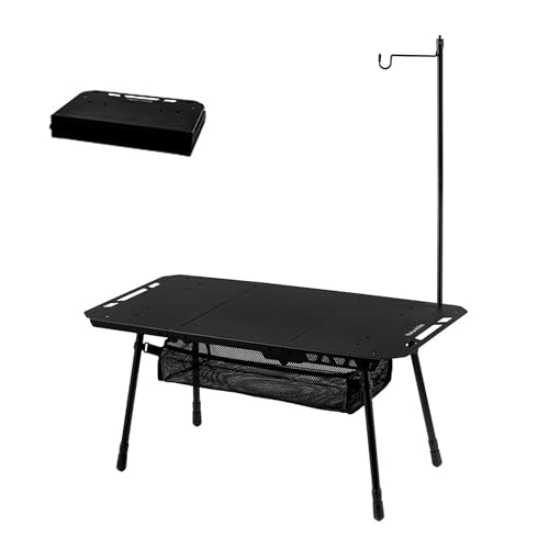 Naturehike Simple Star H02 Tactical Table, multifunktionaler Campingtisch, Outdoor-Klapptisch mit Netzbeutel, hohe Tragkraft (50 kg), geeignet für Camping, Angeln, Picknicks (Tri-fold - Black) von windhike