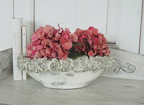 Schale, Vase BLÜTE, Übertopf aus Polyresin, antique Chic Shabby Landhaus von windschief-living