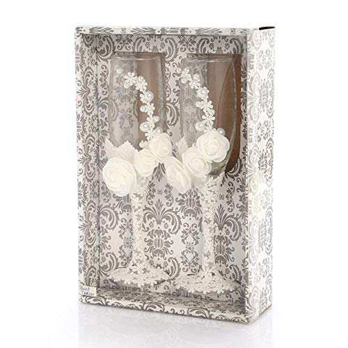 2er Set Hochzeitstasse Aus Glas Mit Spitze Deko Für Weinweiß Rotwein Und Champagner Für Brautpaar Hochzeitsgläser Bräutigam Braut Paare von windyday