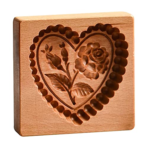 windyday Backform Aus Holzbackform Model Backform Blumenmuster Keksformen Plätzchen-Ausstecher -Model-Backform Sichere Holzbackform Für Kekse Lebkuchen Mooncakes Form von windyday