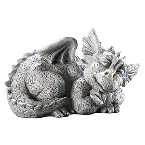 windyday Drachenskulptur Gartenfigur Gartendrache Garten Drachen Ornament Schlafende Drache Wunderschön Atemberaubend Drache Figur Gartendeko Drache Ornamente Für Terrasse, Vorgarten von windyday