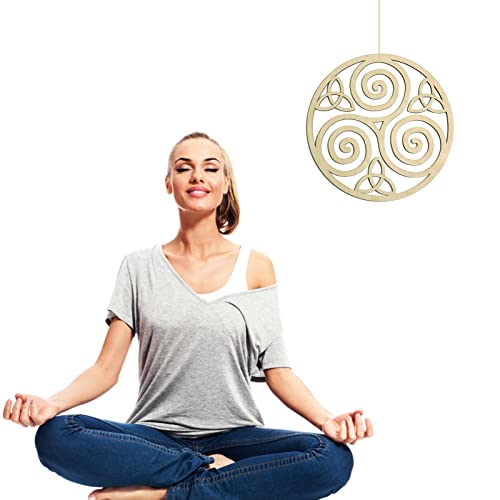 windyday Keltische Kunst | Triskele Knot Wandkunst aus | Irische Symbole, keltische Dreifach-, Wanddekoration, 27,9 cm, Dreifach-Helix-, Holzknoten für Zuhause, Yoga, Meditation von windyday