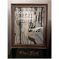 Gerahmte Kitty Stoff Kunst, Gehen Weg Ich Bin Ein Introvertiert 8 X 10 Katze Wand-Dekor, Gerahmt Schwarz Und Weiß Filz Wandkunst von wingsworldlife