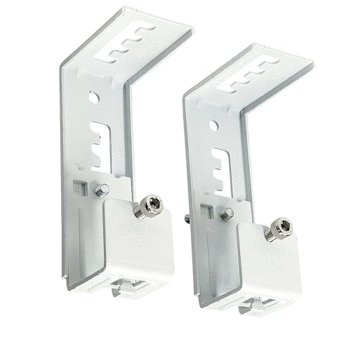 Höhenverstellbare Halterung für Fenstervorhänge, Stangenhalter und Jalousien mit Schrauben, Weiß (2er-Pack) von winsharp