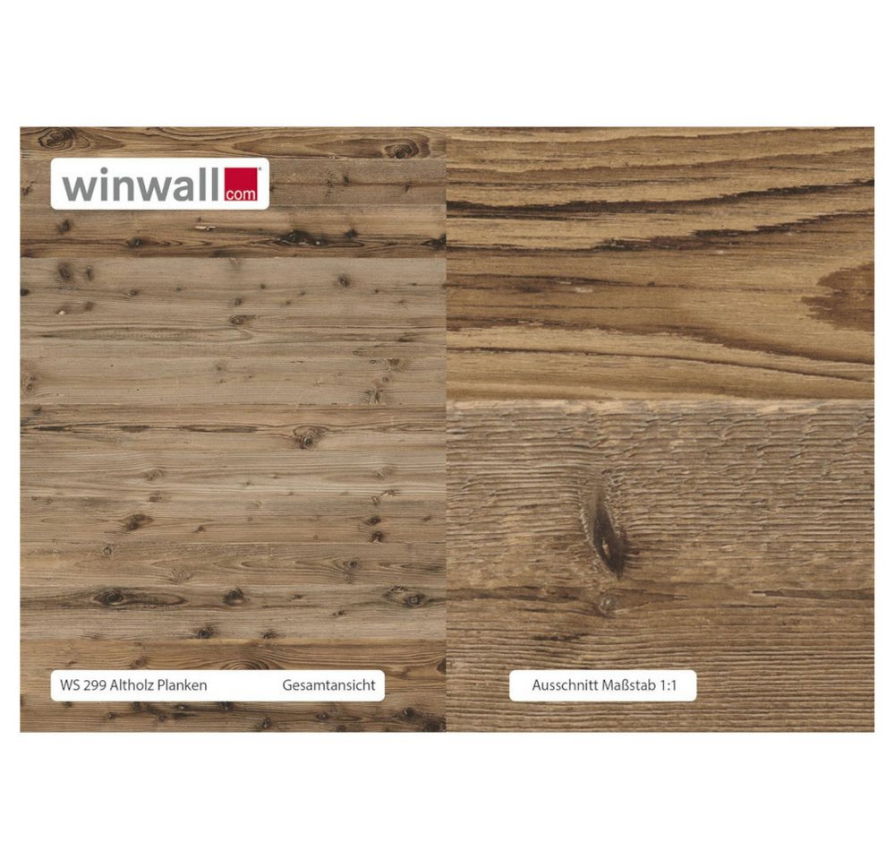 winwall Duschrückwand Duschrückwände ALU-Verbundplatte Dekor: Altholz Planken, (1-tlg), Wandverkleidung aus Alu von winwall