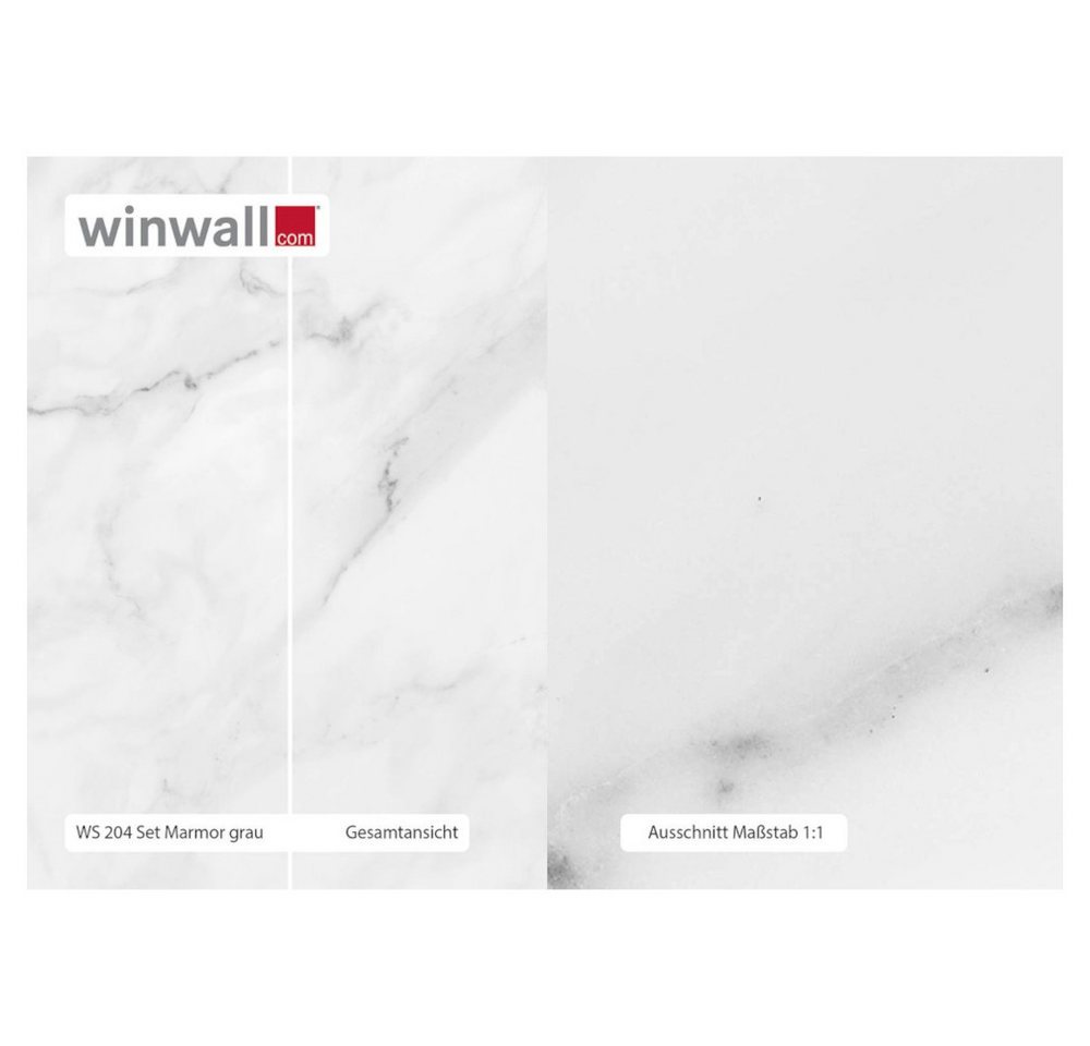 winwall Duschrückwand Duschrückwände ALU-Verbundplatte Dekor: Marmor grau, (1-tlg), Wandverkleidung aus Alu von winwall