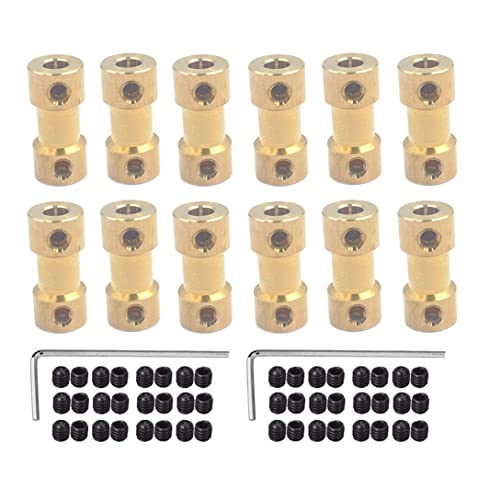 12 Stück 3mm bis 5mm Messing Wellenkupplung Gelenkverbinder, Motorwellenkupplung für RC DIY Flugzeug Boot Roboter 12 Stück 3mm bis 5mm Messing Wellenkupplung Gelenkverbinder, Motorwellenkupplung für RC DIY Flugzeug Boot Roboter von winwill