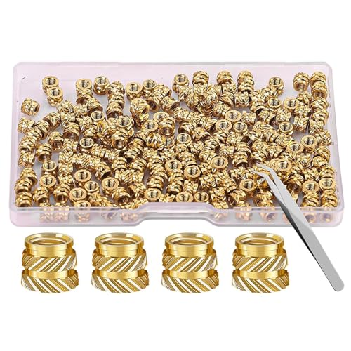 250 Stück 3D-Druck Messing Muttern, M2.5x3.5x4 Gewindeeinsätze Heat Set für Kunststoff metrische Rändelmuttern Sortiment Kit für 3D-Druck-Komponenten 250 Stück 3D-Druck Messing Muttern, M2.5x3.5x4 Gewindeeinsätze Heat Set für Kunststoff metrische Rändelmuttern Sortiment Kit für 3D-Druck-Komponenten von winwill