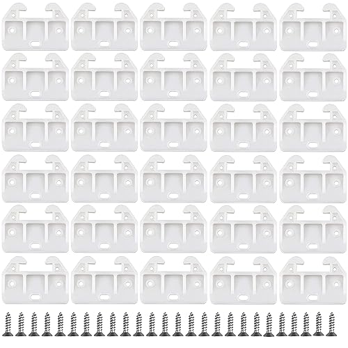 30 Stück weiße Kunststoff-Schubladenführungen, hintere Schublade, Ersatzführungen, Schubladenschienenteile für Möbel, Kommoden, Kleiderschrank von winwill