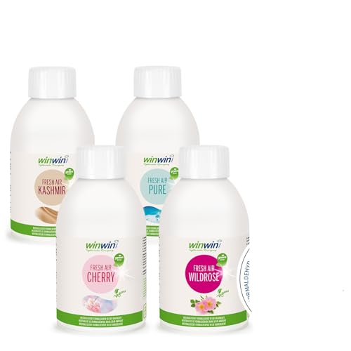 - 4ER SET 4 X 250ML I FRESH AIR Vegans 'Kashmir' 'Cherry' 'Pure' ' Wildrose' Luftreinigungs-Konzentrat 250ml I KASHMIR I PURE I CHERRY I WILDROSE I - 4ER SET 4 X 250ML I FRESH AIR Vegans 'Kashmir' 'Cherry' 'Pure' ' Wildrose' Luftreinigungs-Konzentrat 250ml I KASHMIR I PURE I CHERRY I WILDROSE I von winwinclean