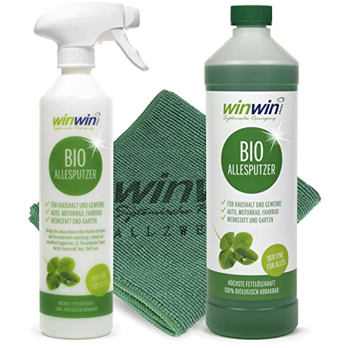 winwinCLEAN - ALLESPUTZER 1000ml INKL. Dosierflasche + "UNIVERSALTUCH" 32cm x 32 cm - Sie werden begeistert sein - von winwinclean