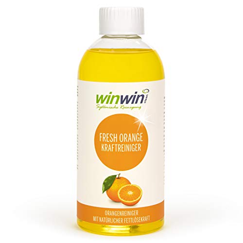 winwinCLEAN® fresh Orange Orangenreiniger Konzentrat [65% Reine Orangenterpene] Kraftvoller Orangenölreiniger Ökologisch | Hochergiebiger Orangen Reiniger mit Frischeduft | 500ML von winwinclean