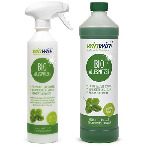 winwinCLEAN® systemische Reinigung ALLESPUTZER I INKL. DOSIER-/SPRÜHFLASCHE I Hochkonzentrierter Universalreiniger I Küche Bad Böden Auto uvm Materialschonend Umweltverträglich & mit Frischeduft I 1L winwinCLEAN® systemische Reinigung ALLESPUTZER I INKL. DOSIER-/SPRÜHFLASCHE I Hochkonzentrierter Universalreiniger I Küche Bad Böden Auto uvm Materialschonend Umweltverträglich & mit Frischeduft I 1L von winwinclean
