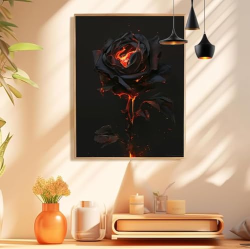 Malen Nach Zahlen Erwachsene Rose Paint by Numbers Schwarz Malen Nach Zahlen Groß 10x20cm Ohne Rahmen, DIY Ölgemälde Set mit 3 Pinsel und Acrylfarben für Deko Aesthetic, Geschenke für Frauen,Model 427 Malen Nach Zahlen Erwachsene Rose Paint by Numbers Schwarz Malen Nach Zahlen Groß 10x20cm Ohne Rahmen, DIY Ölgemälde Set mit 3 Pinsel und Acrylfarben für Deko Aesthetic, Geschenke für Frauen,Model 427 von Wionheng
