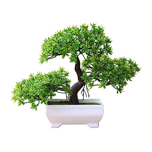 wirlsweal Bonsai aus Kiefernholz, künstlicher Topfpflanze, Dekoration für Zuhause, Grün von wirlsweal