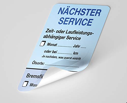 KFZ-Service-Aufkleber Blau 100 Stück Blanko von wirmachendeinekarte.de
