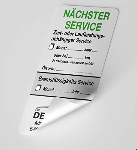 KFZ-Service-Aufkleber Grau 150 Stück Firmenlogo von wirmachendeinekarte.de