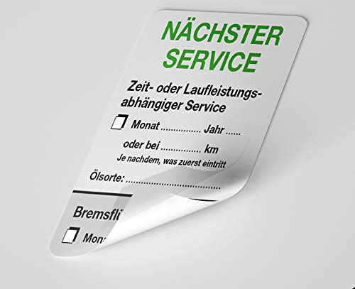 KFZ Service Aufkleber Kundendienst Aufkleber Werkstatt Serviceaufkleber 50 Stück - verschiedene Varianten - Inspektionsaufkleber in grau verschiedene Varianten von wirmachendeinekarte.de