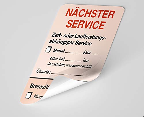KFZ-Service-Aufkleber Rot 50 Stück Blanko von wirmachendeinekarte.de