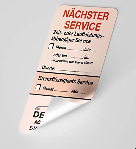 KFZ-Service-Aufkleber Rot 500 Stück Firmenlogo von wirmachendeinekarte.de