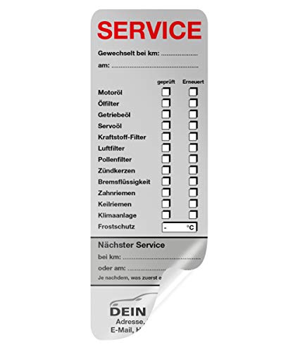 KFZ-Service-Aufkleber groß Dunkel-Grau 100 Stück Firmenlogo von wirmachendeinekarte.de